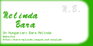 melinda bara business card